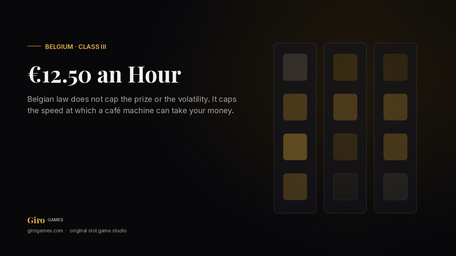 Giro Games cover: Belgium's €12.50 hourly loss limit on Class III café slot machines