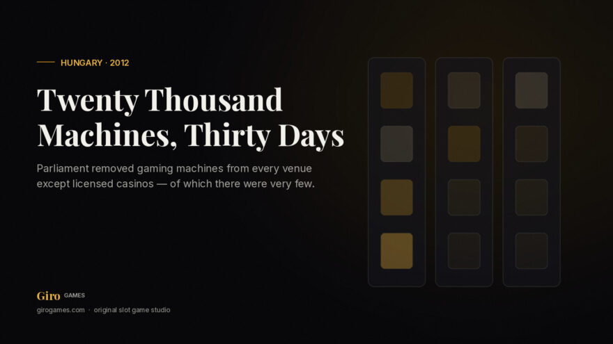 Giro Games cover: Hungary's 2012 overnight slot machine ban and its aftermath