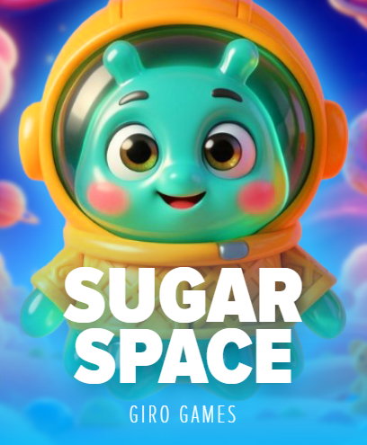 Sugar Space slot key art — candy astronaut character by Giro Games