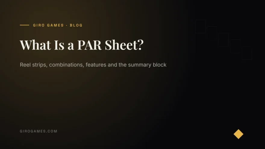 Giro Games cover: What Is a PAR Sheet? — Reel strips, combinations, features and the summary block