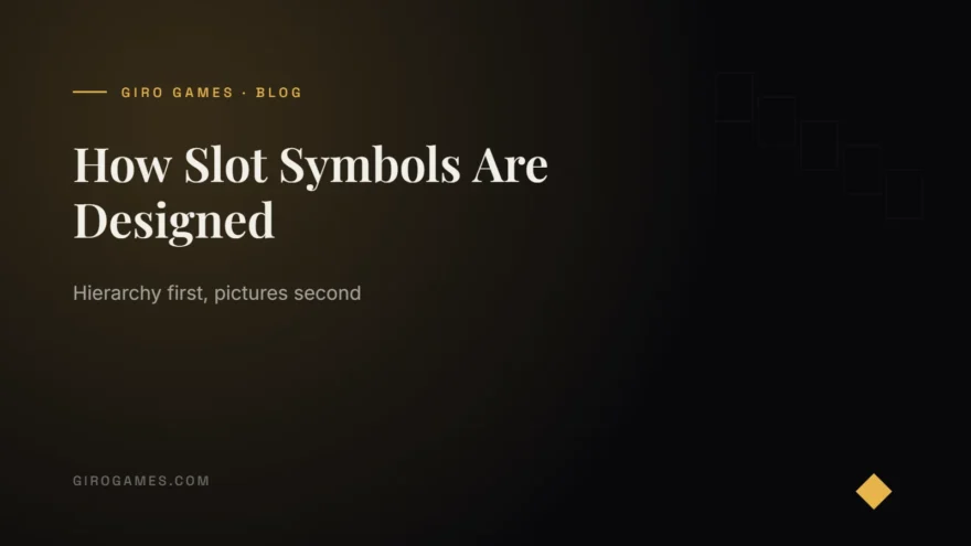 Giro Games cover: How Slot Symbols Are Designed — Hierarchy first, pictures second