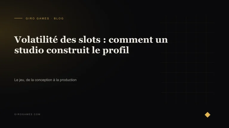 Couverture de l'article : Volatilité des slots : comment un studio construit le profil