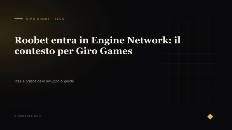Copertina dell'articolo: Roobet entra in Engine Network: il contesto per Giro Games