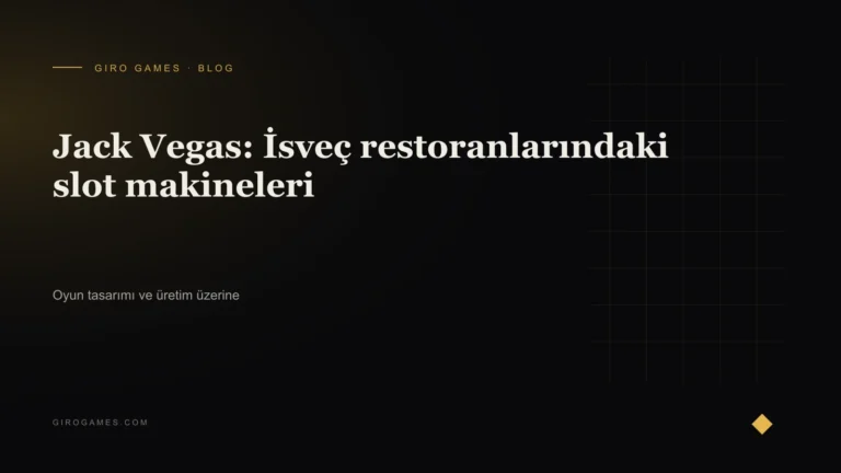 Makale kapağı: Jack Vegas: İsveç restoranlarındaki slot makineleri